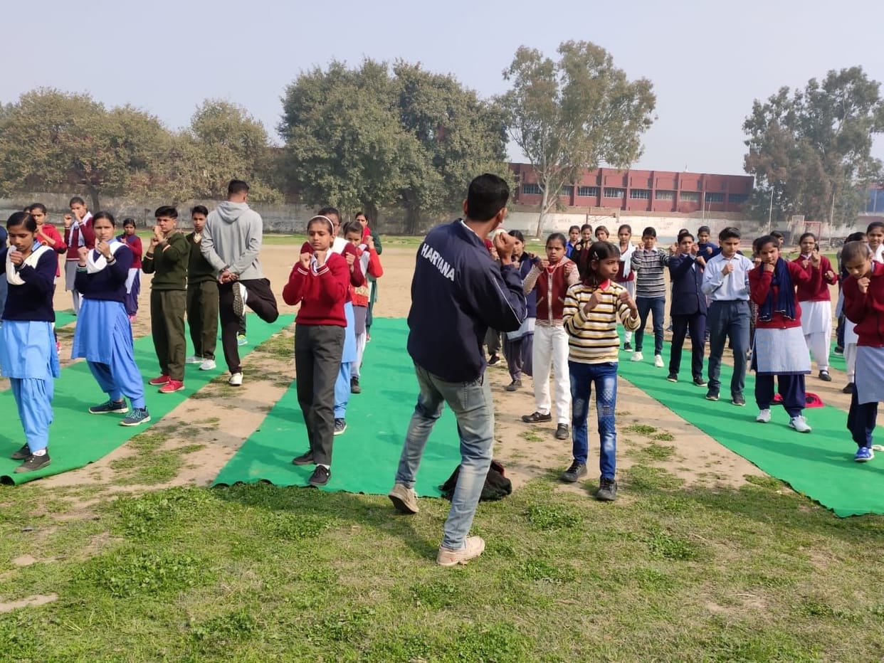 in the program the girls who had come to learn the tricks of self defense had to wander to the toilet