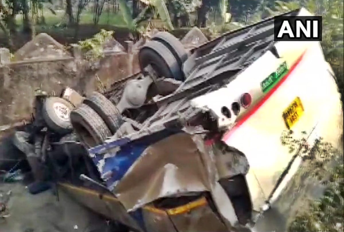 Road Accident in Assam bus fell into a ditch due to High speed people killed and injured