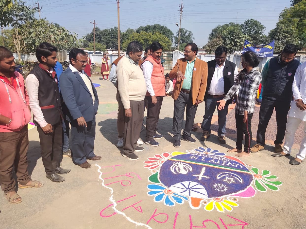 Sanjeevani Group got first place in Rangoli competition