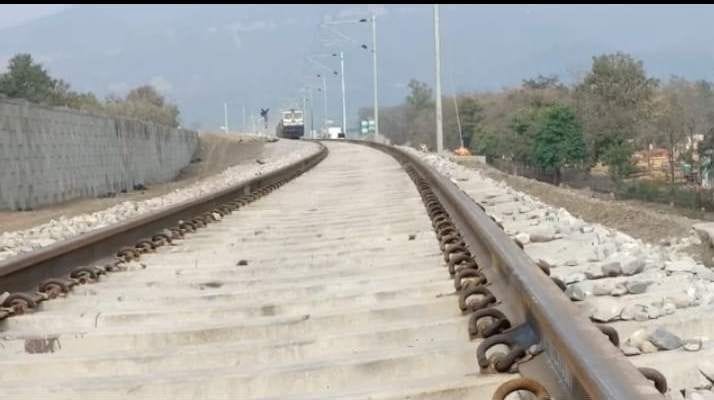 Successful trial of goods train at Yoganagar station