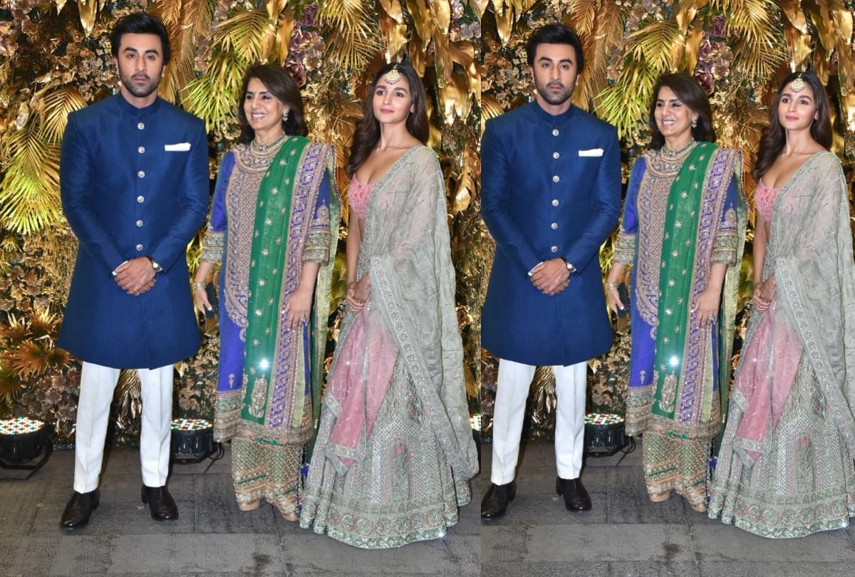 alia bhatt joins neetu kapoor and ranbir kapoor in armaan wedding reception