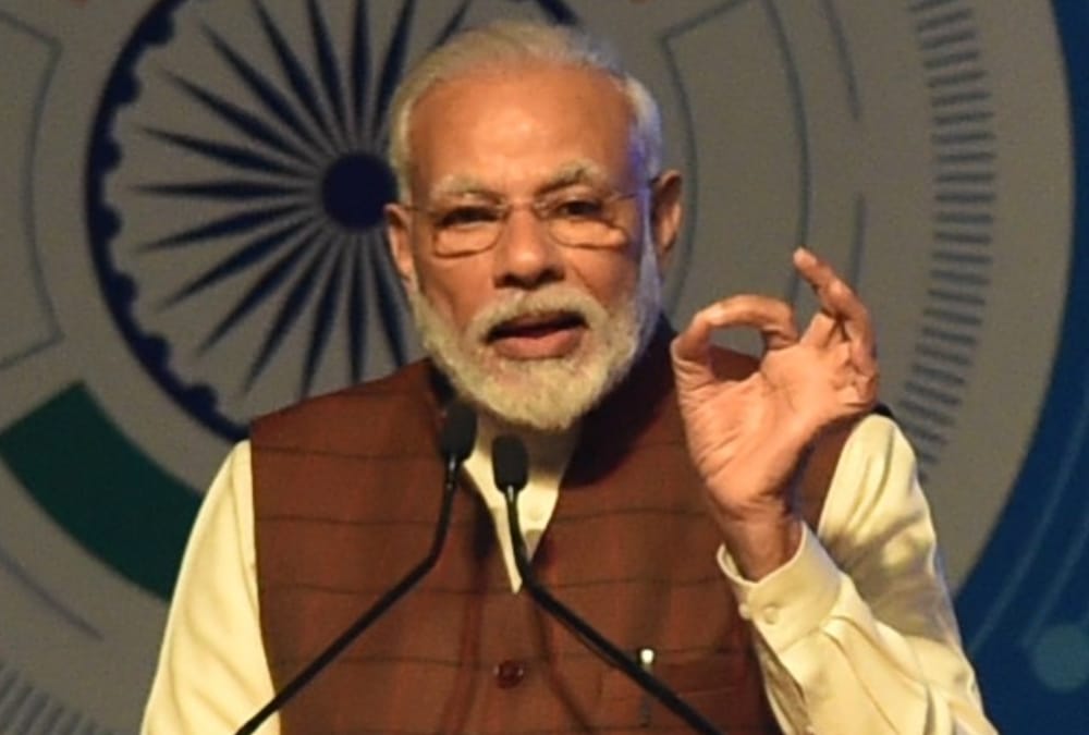 Prime minister narendra modi enjoys shooting in defence expo.