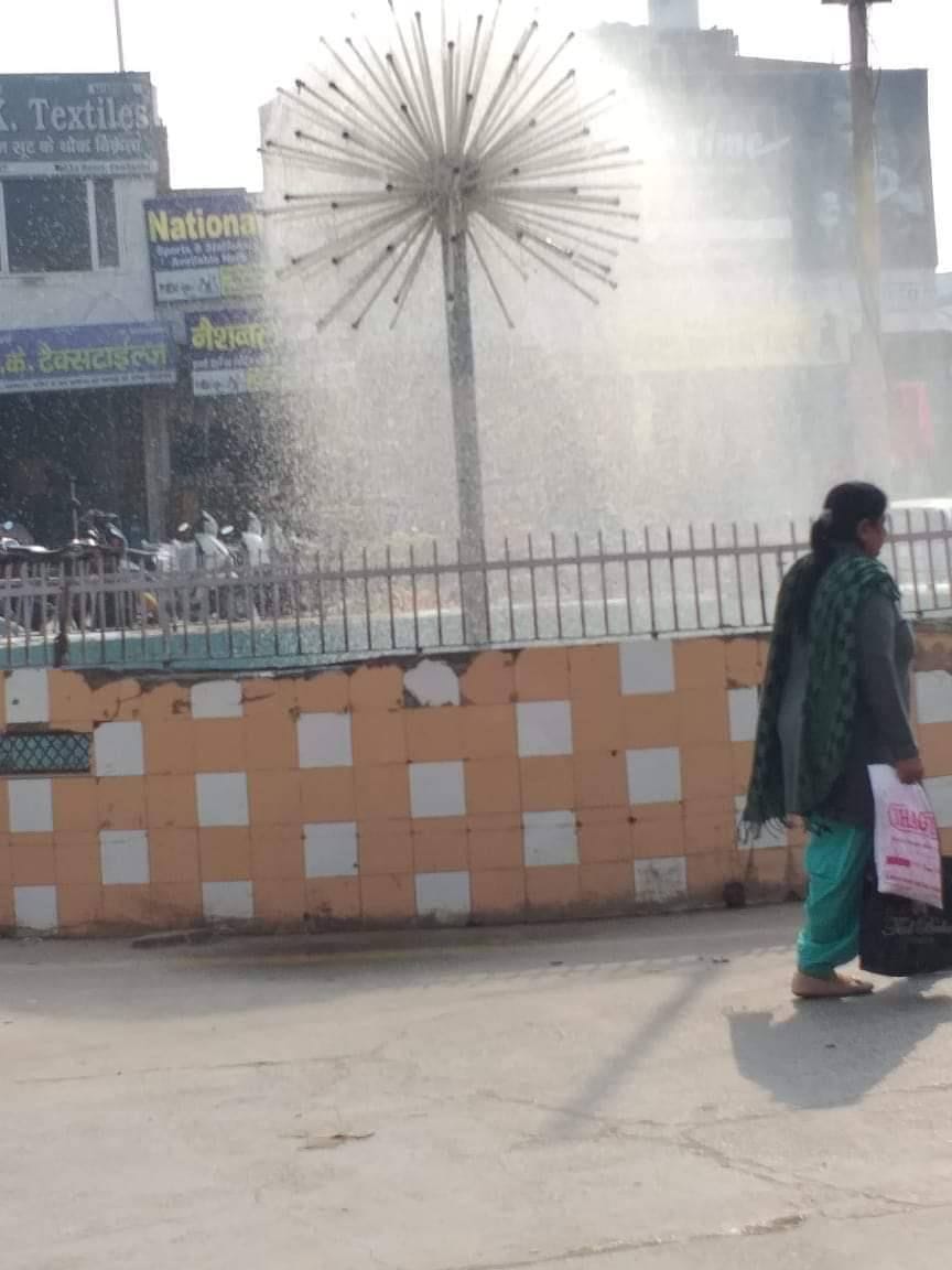 Fountain start after 5 years on favvara chowk in Fatehabad