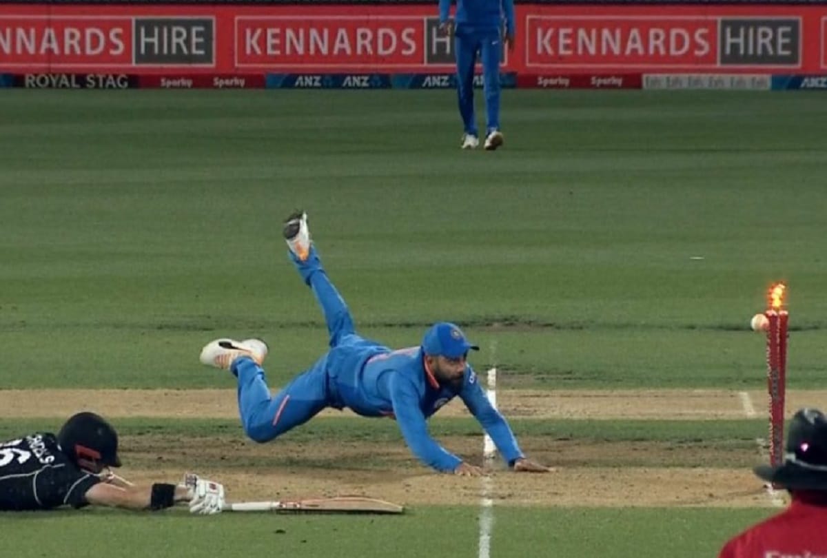 NS vs IND 1st ODI Virat Kohli flying run out of henry nicholls reminds of Jonty rhodes video viral