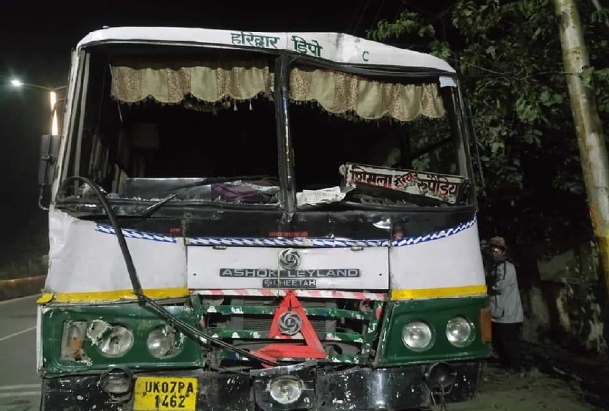 Roadways bus rammed into truck ten Nepali passengers injured in moradabad