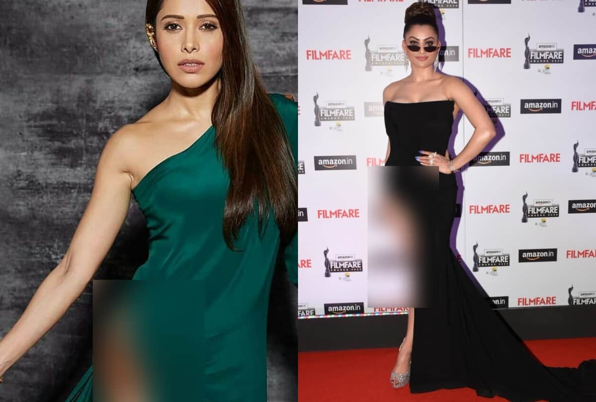 filmfare award 2020 nushrat bharucha and urvashi rautela trolled for thigh high slit gown