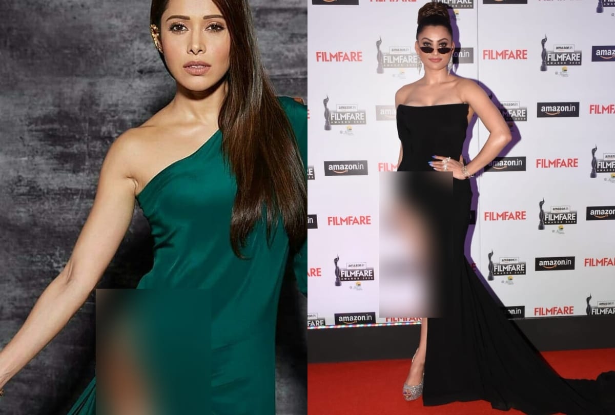 filmfare award 2020 nushrat bharucha and urvashi rautela trolled for thigh high slit gown