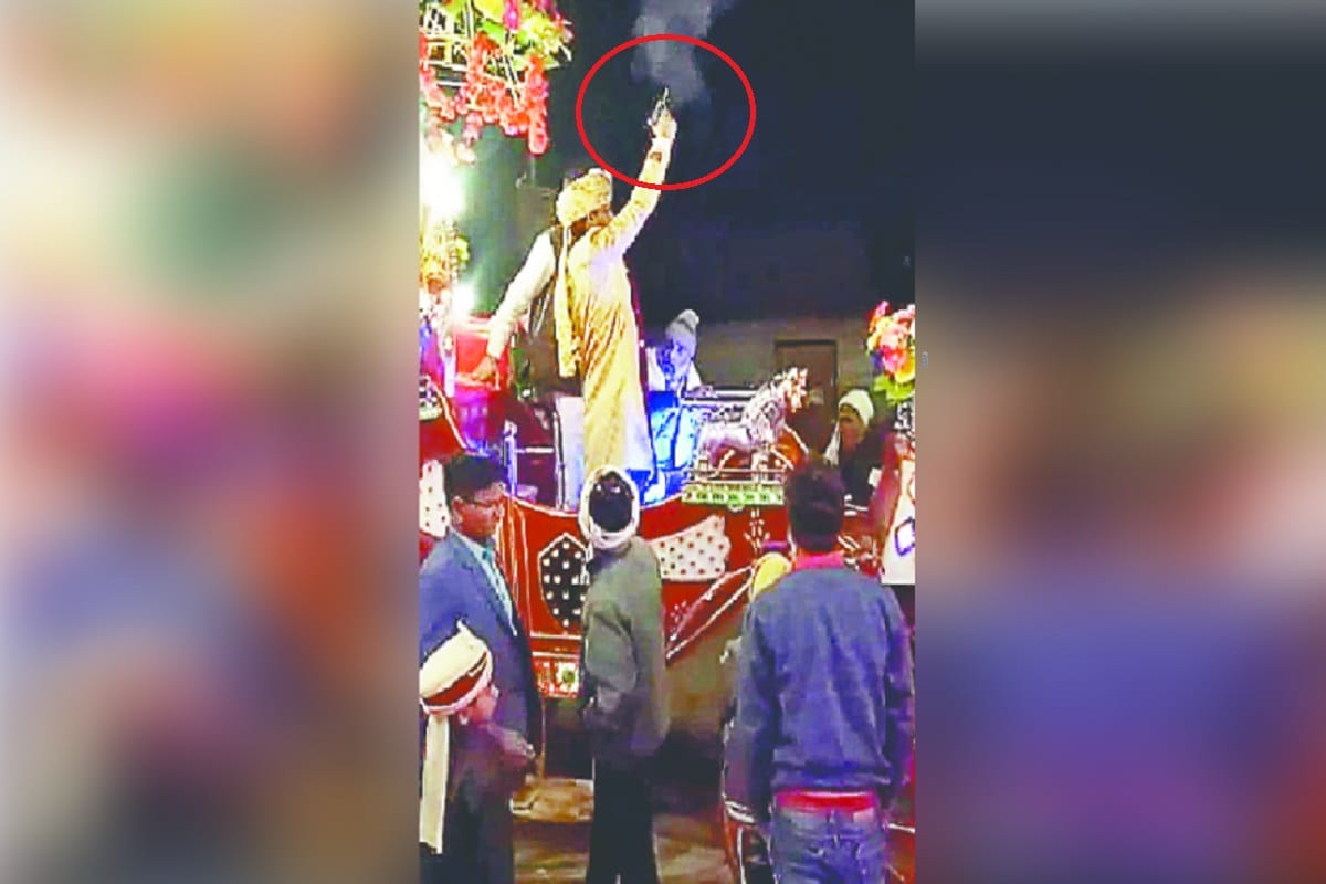 The groom has firing in wedding celebration at a village of Muzaffarnagar
