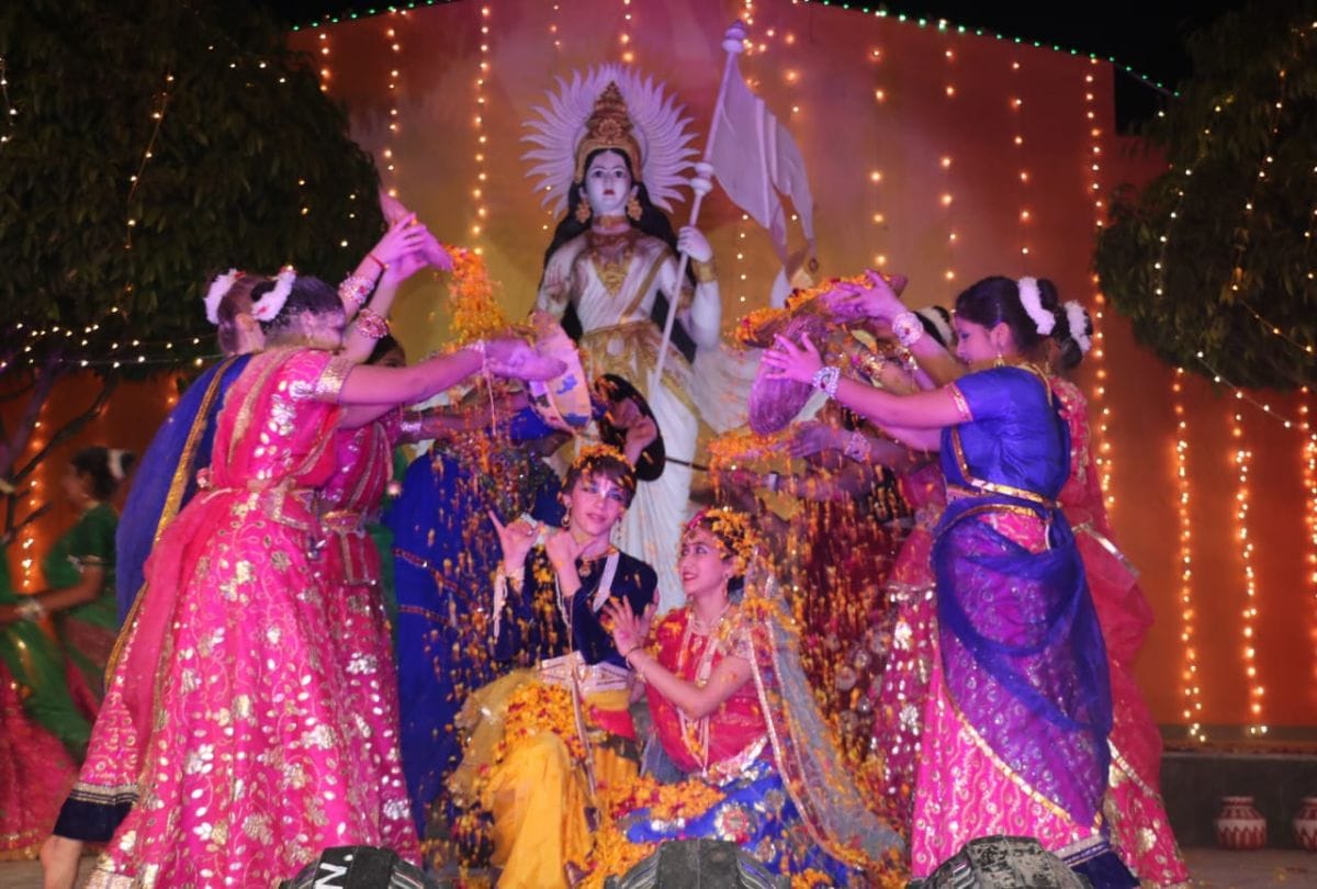 American school girls performs radha krishna leela in vatsalya gram vrindavan