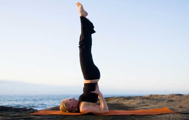 Sarvangasana for white hair prevention and hair growth and thyroid problem