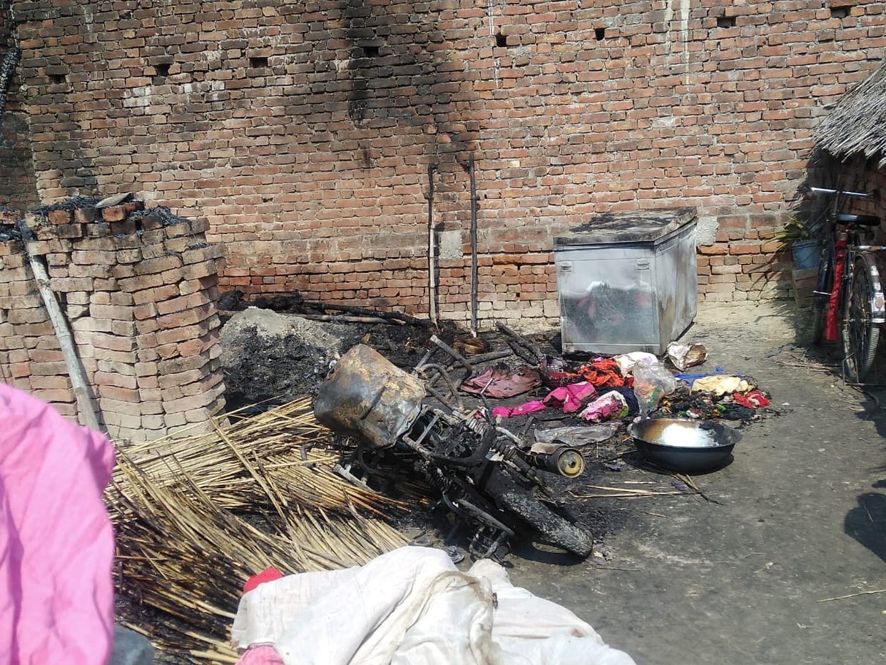 Burning fire caused by spark, loss of millions