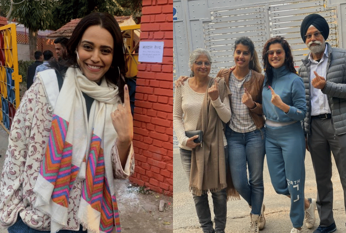 Delhi Assembly Election 2020 taapsee pannu swara bhaskar and many star cast vote