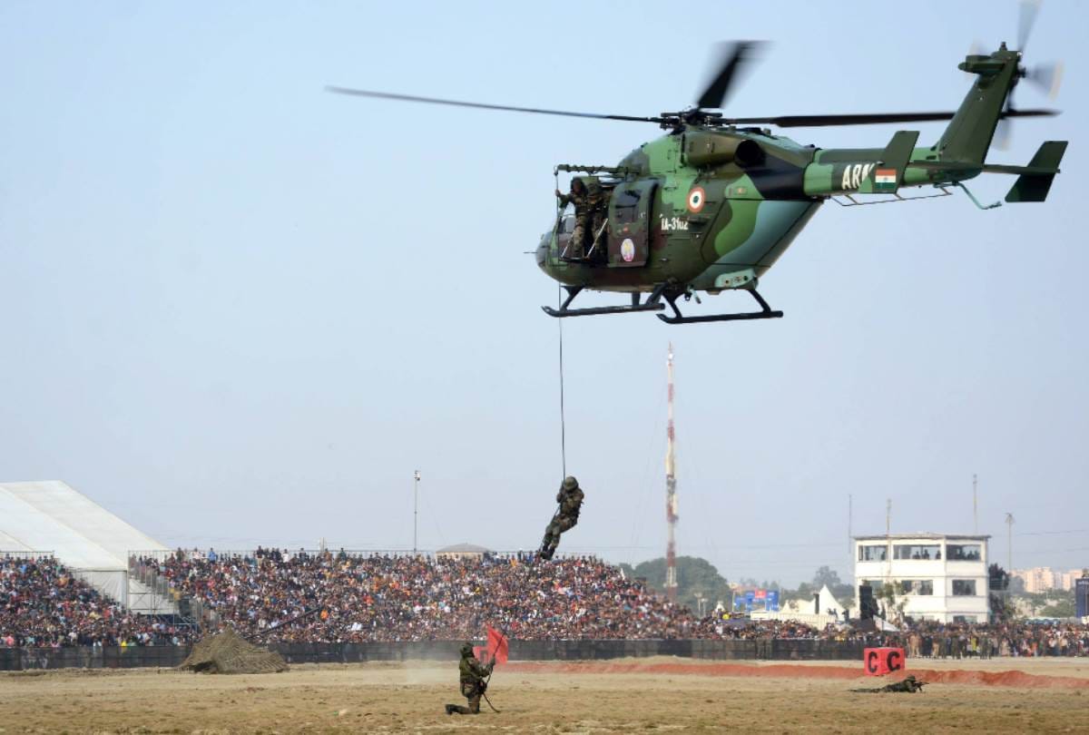 show of marine commander marcos of navy in defence expo