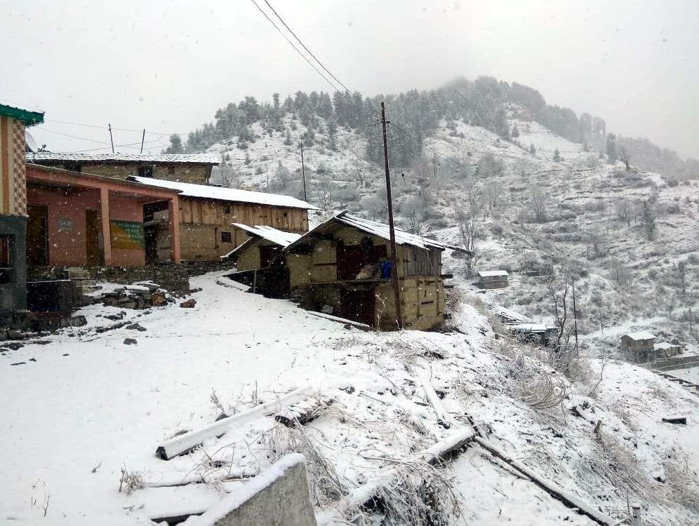 Snow-clad peaks after rain