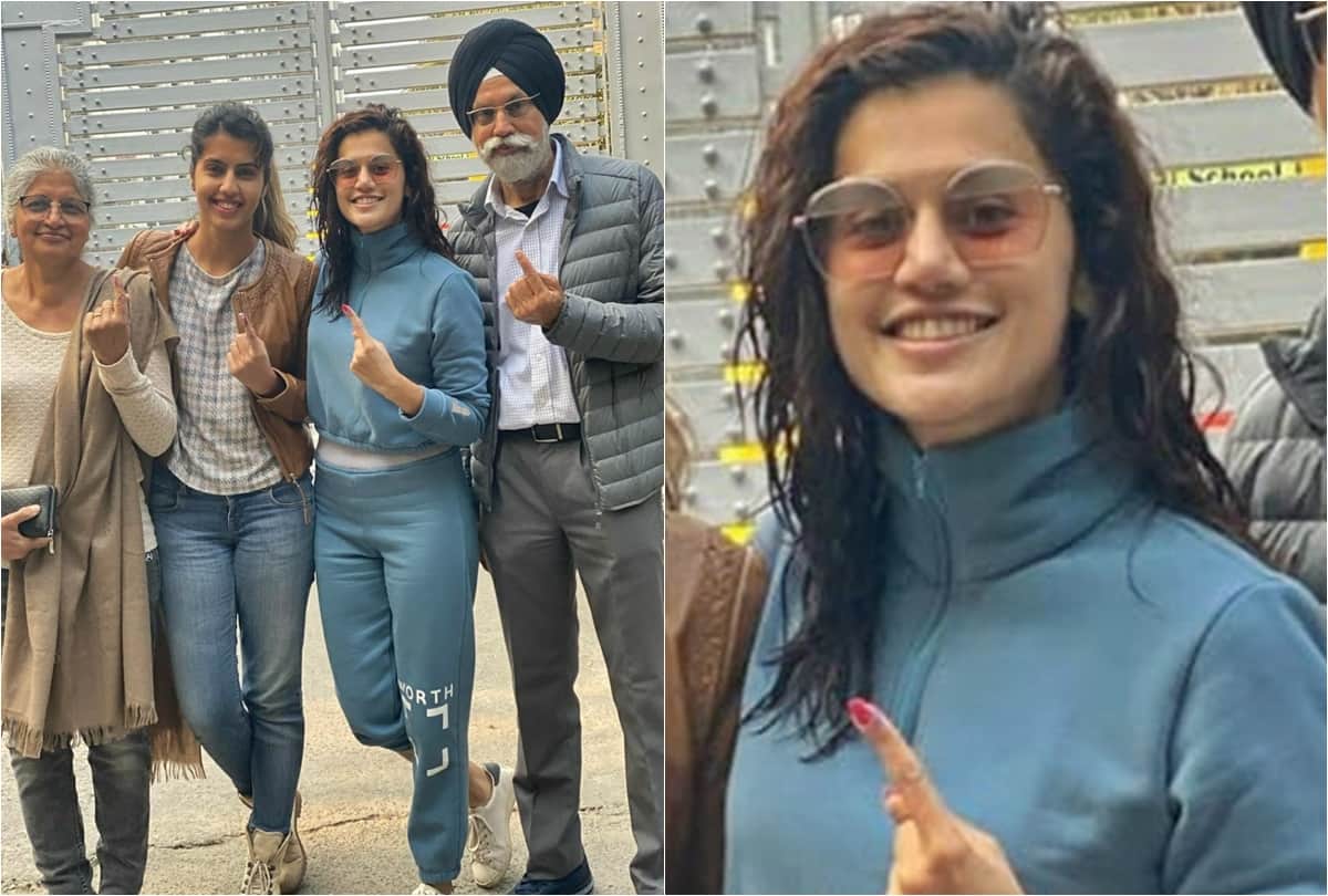 Taapsee Pannu cast her vote with family in Delhi and showed their ink marks on Instagram
