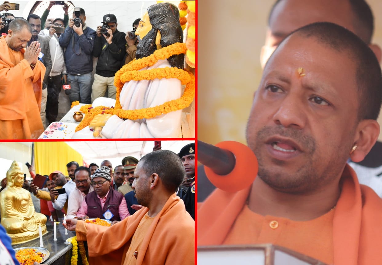 CM Yogi Adityanath visit in Sant Ravidas temple gorakhpur