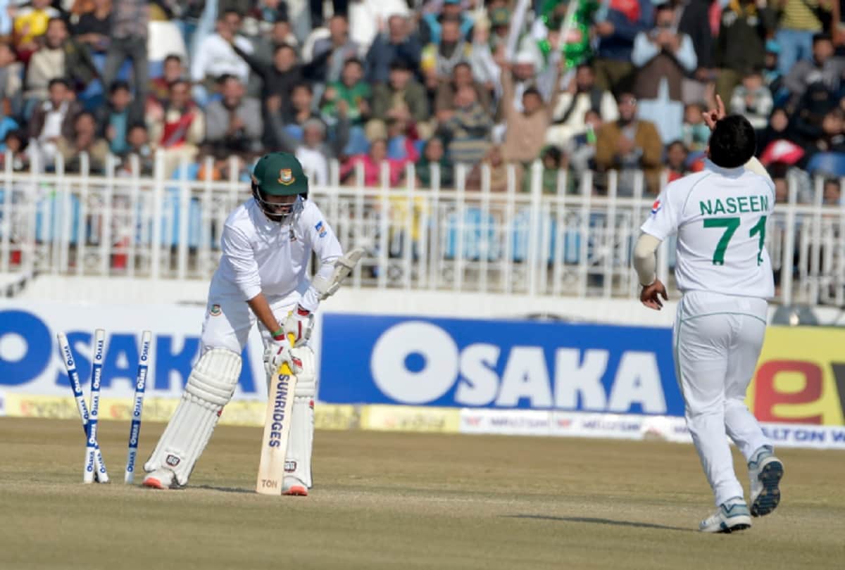 PAK vs BAN 1st Test Naseem Shah becomes youngest cricketer to claim test hat trick