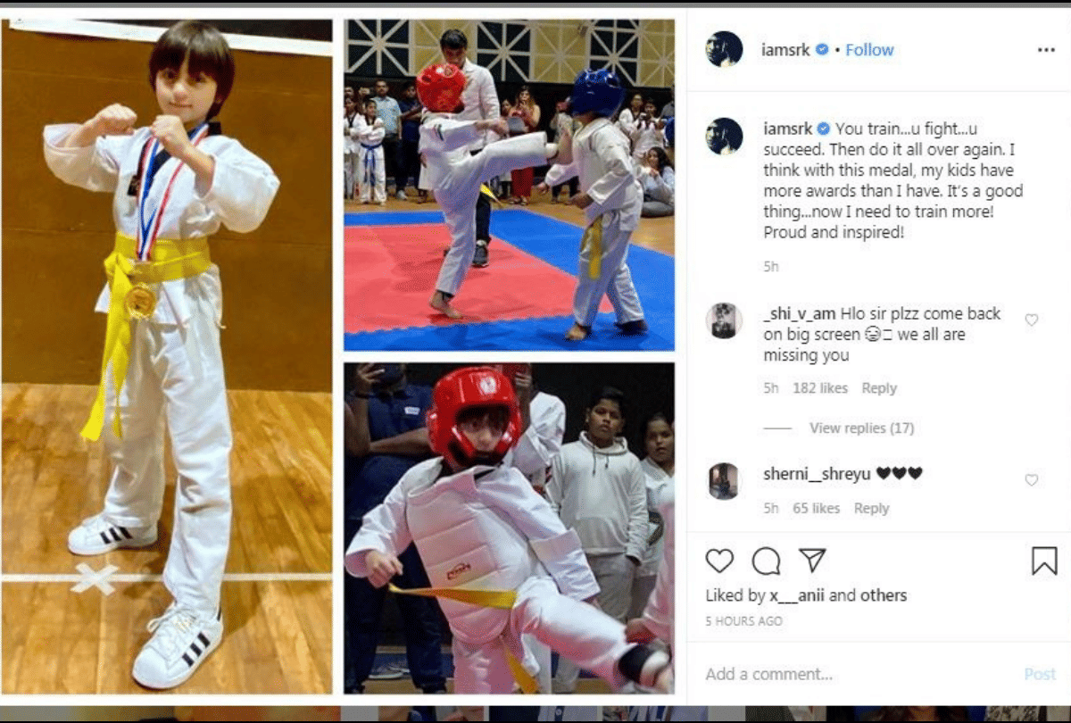 Shah Rukh Khan son AbRam wins gold medal for Taekwondo