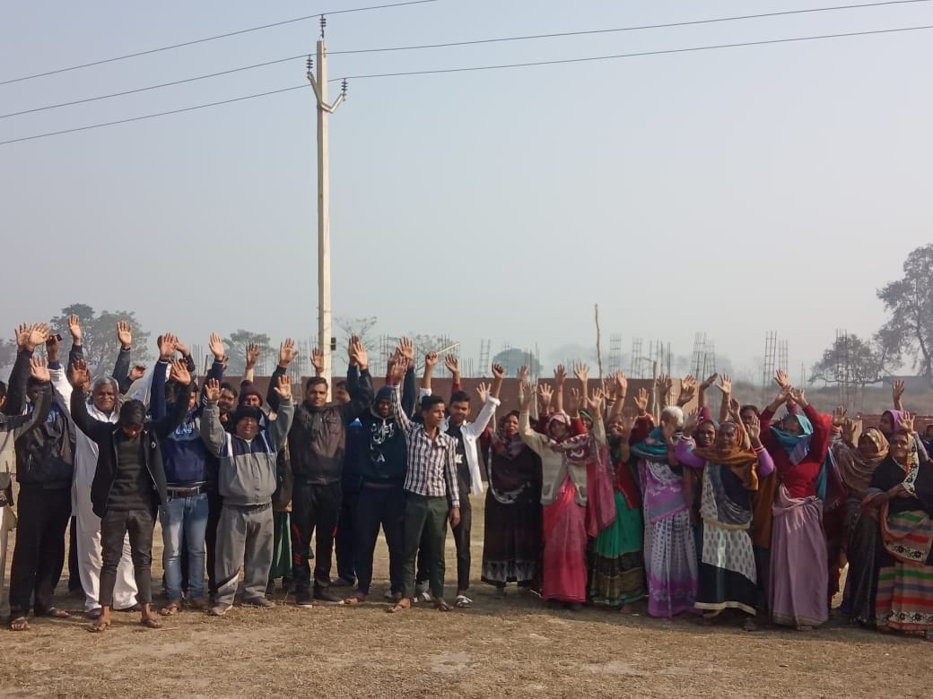 villagers protested