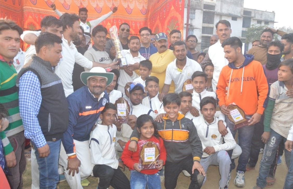 Hathras eleven defeated SP Academy  and won trophy