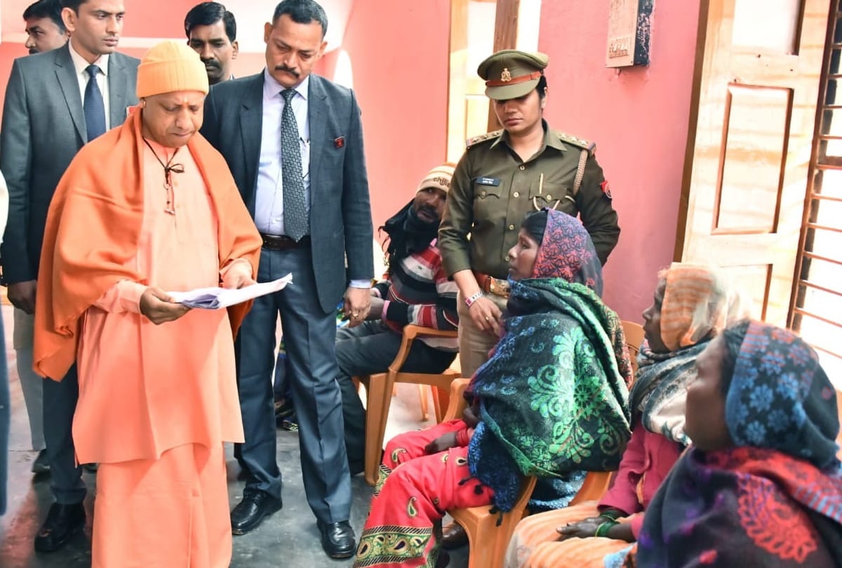 CM Yogi yogi adityanath hearing people in janta darbar at Gorakhnath Temple in Gorakhpur