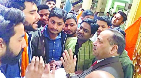 ABVP angry at construction delay in Atal Auditorium