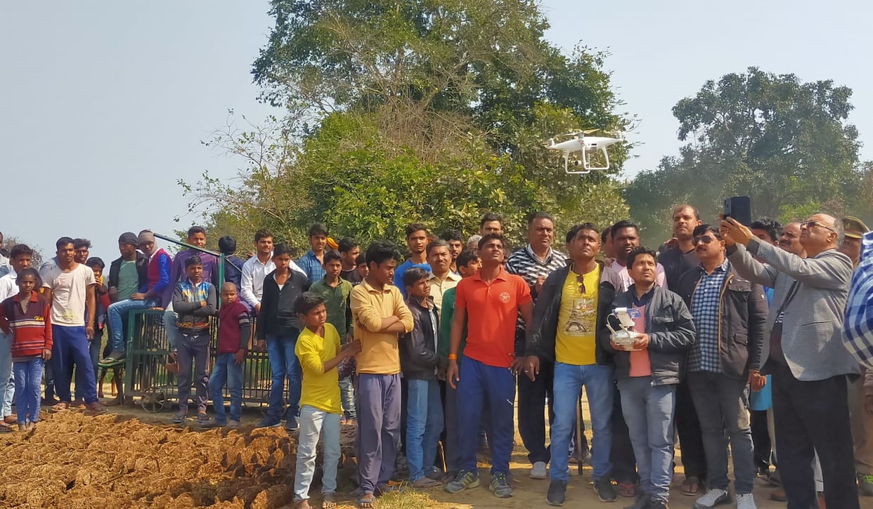 Villagers in awe of leopard, forest department searching for drone camera