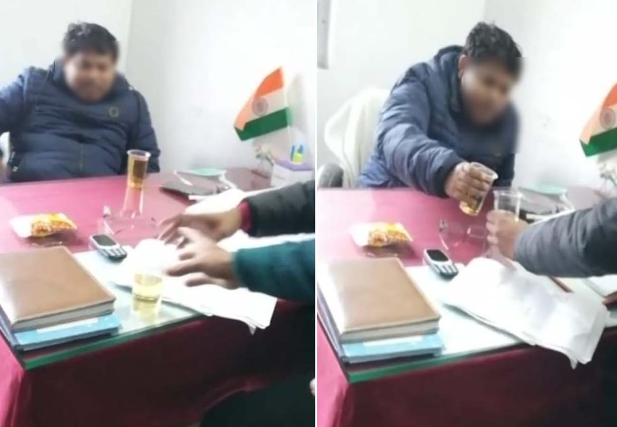 Video of doctor drinking alcohol in postmortem house goes viral in hardoi