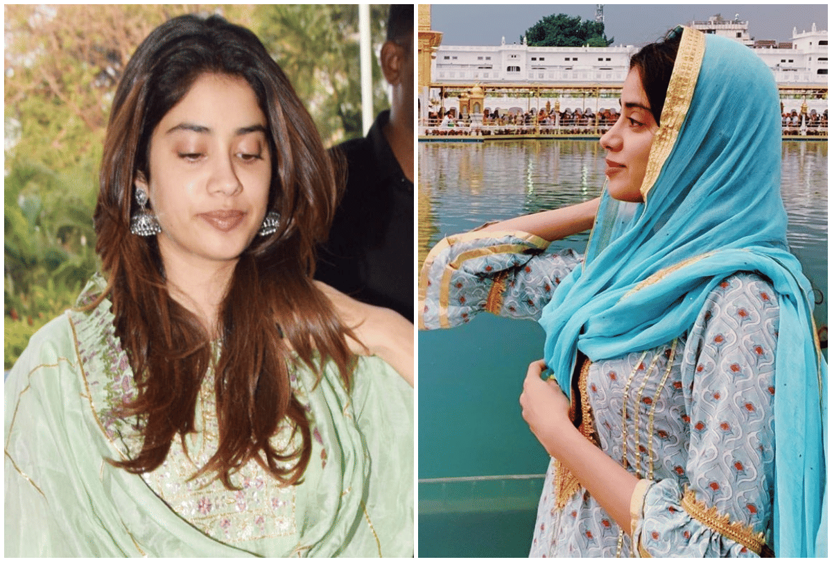janhvi kapoor no make up look in traditional suit airport viral image