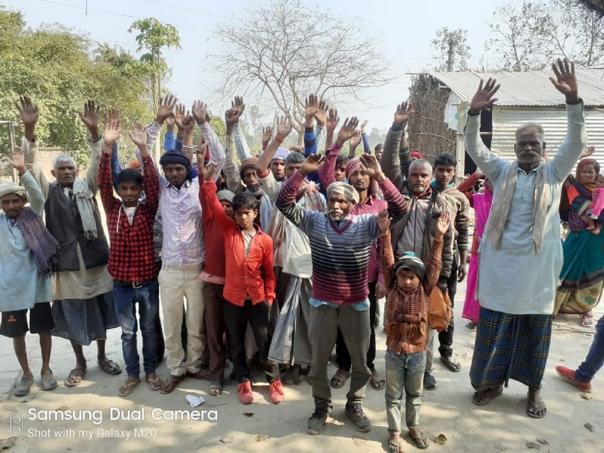 The food was not available for two months, the villagers demonstrated