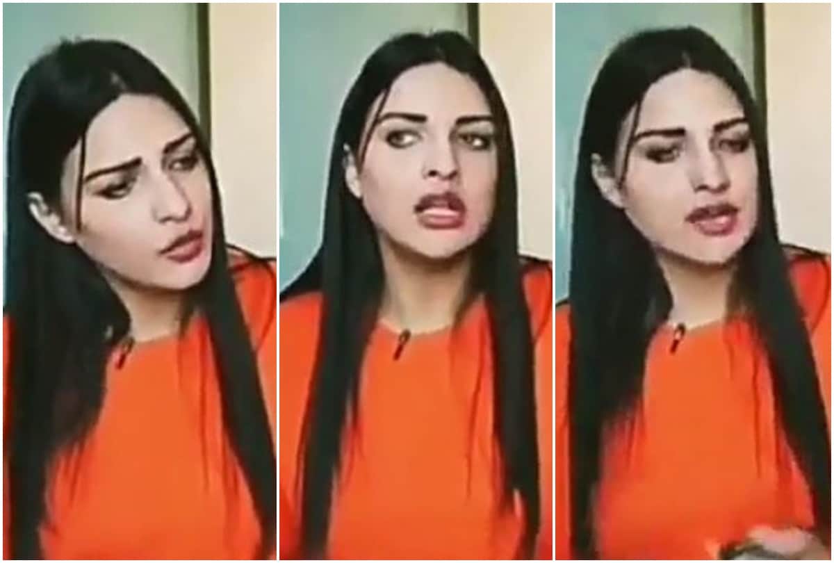 bigg boss 13 contestant himanshi khurana doing ramp walk in home call quarantine fashion show 2020