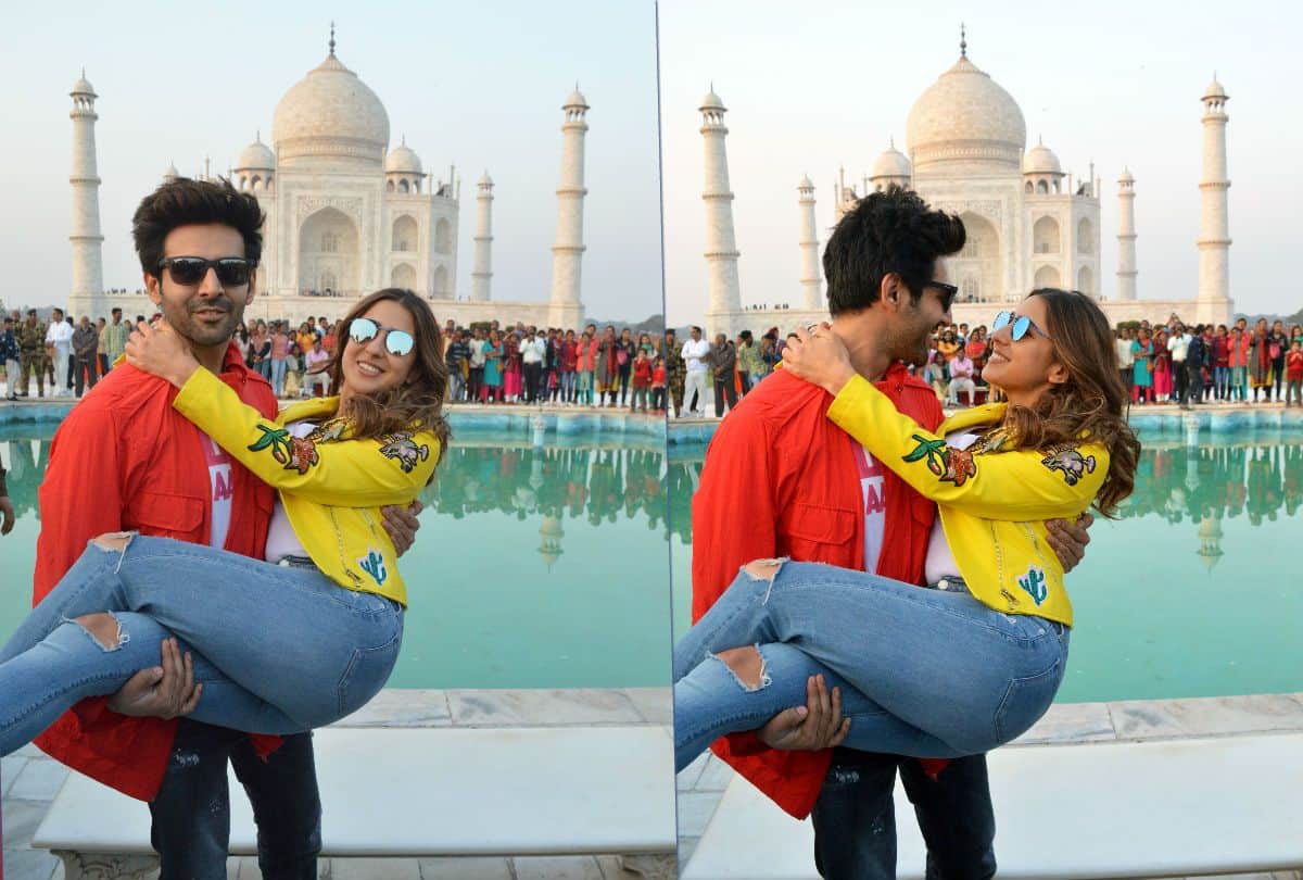 Love Aaj Kal stars kartik Aryaan and Sara Ali Khan visits Taj Mahal