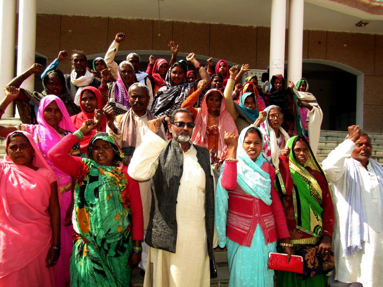 Villagers protest against the problem