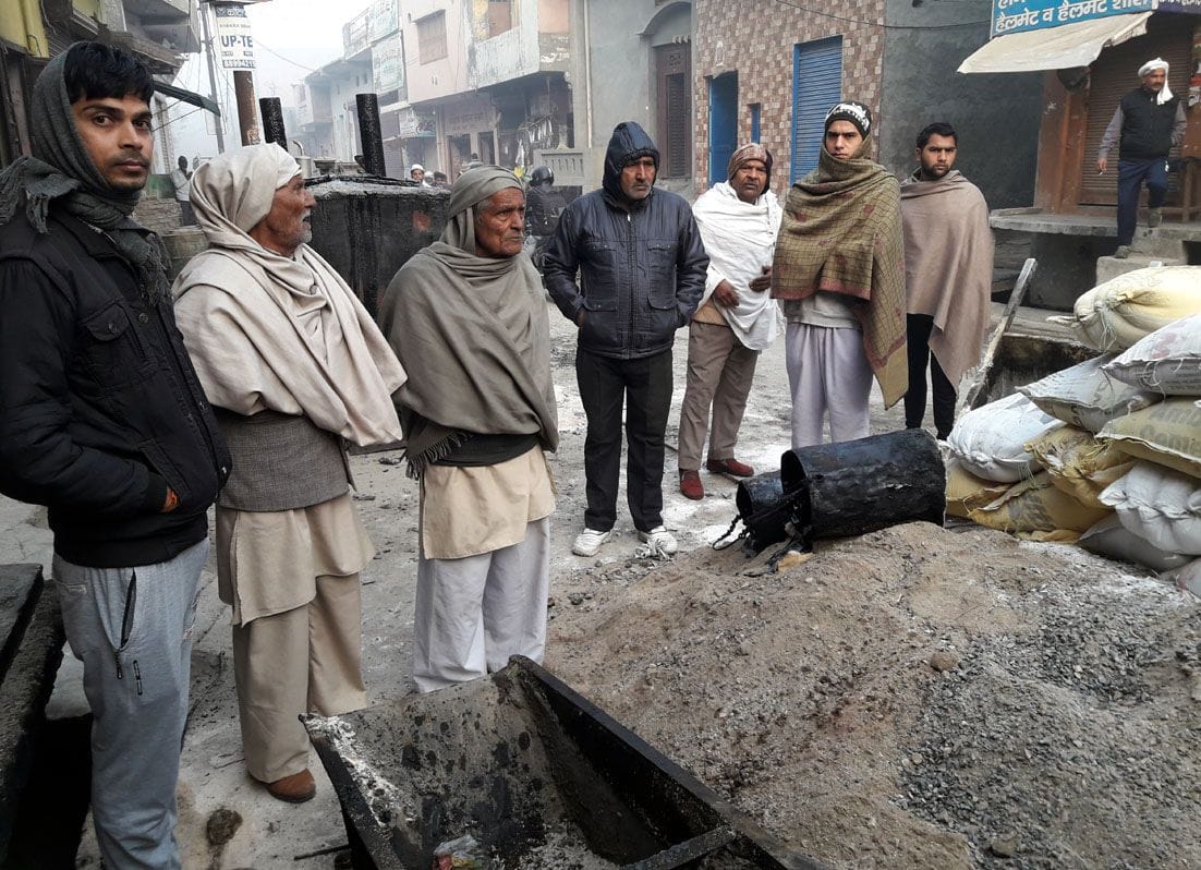 Fire in rubber furnace, road construction stopped
