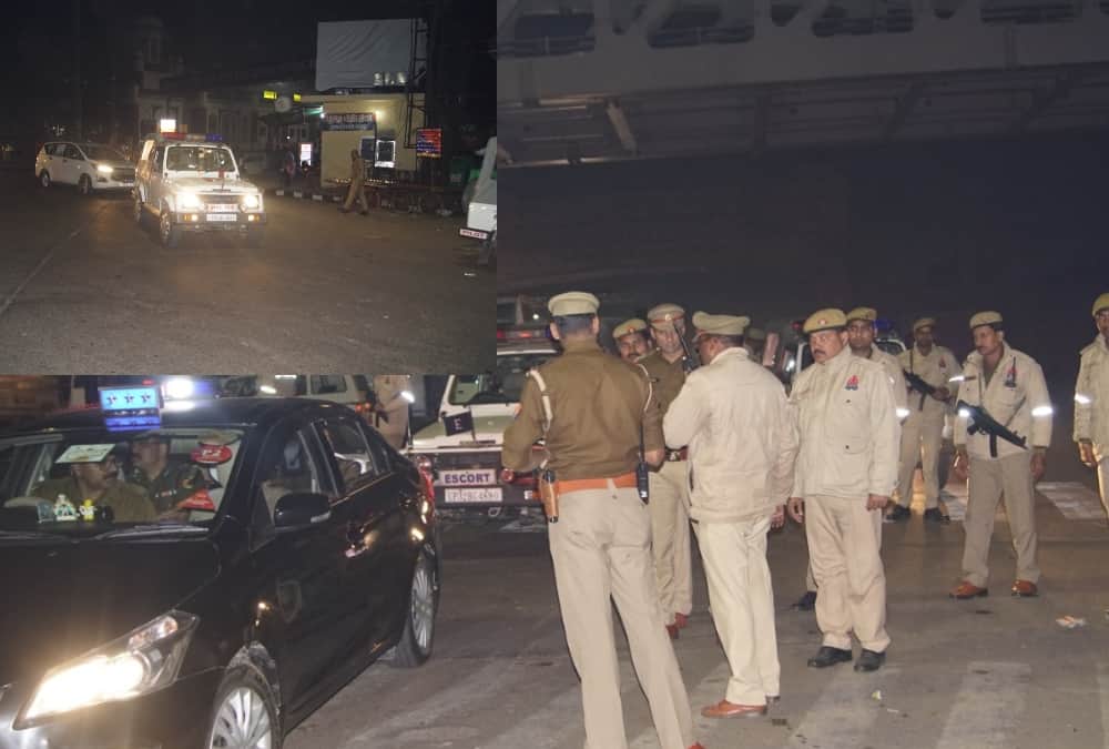 UP DGP and Police commissioner visit to watch alertness of policemen in Lucknow.