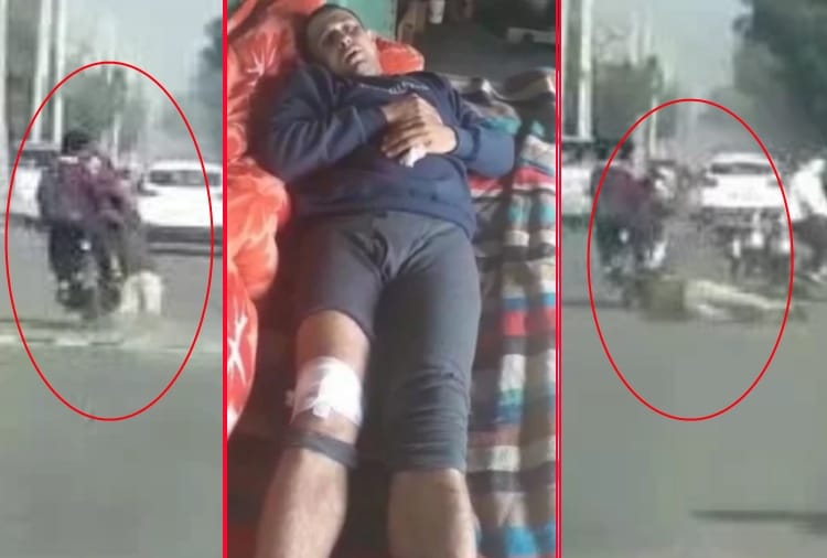 bike riders dragged homeguard jawan to 500 meters, thrown on road, video viral