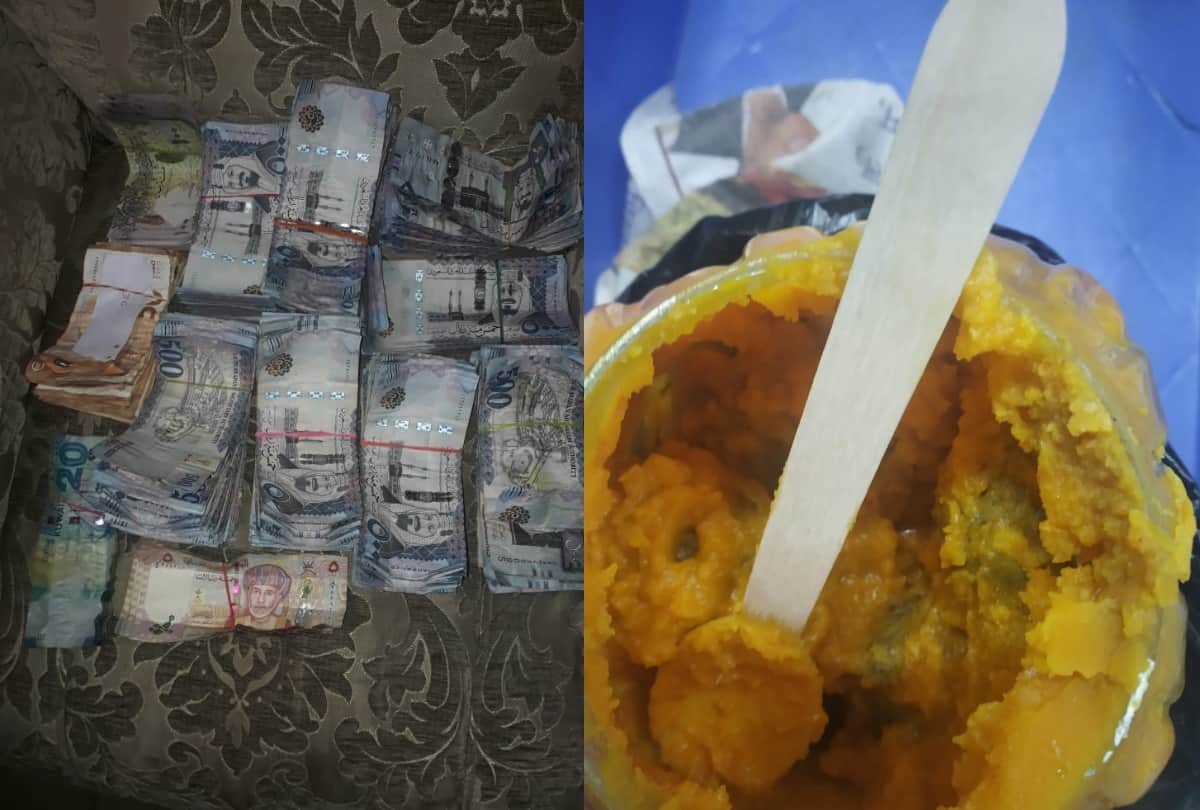 Man caught with more than fourty lakh foreign currency hiding in peanuts and mutton at IGI airport