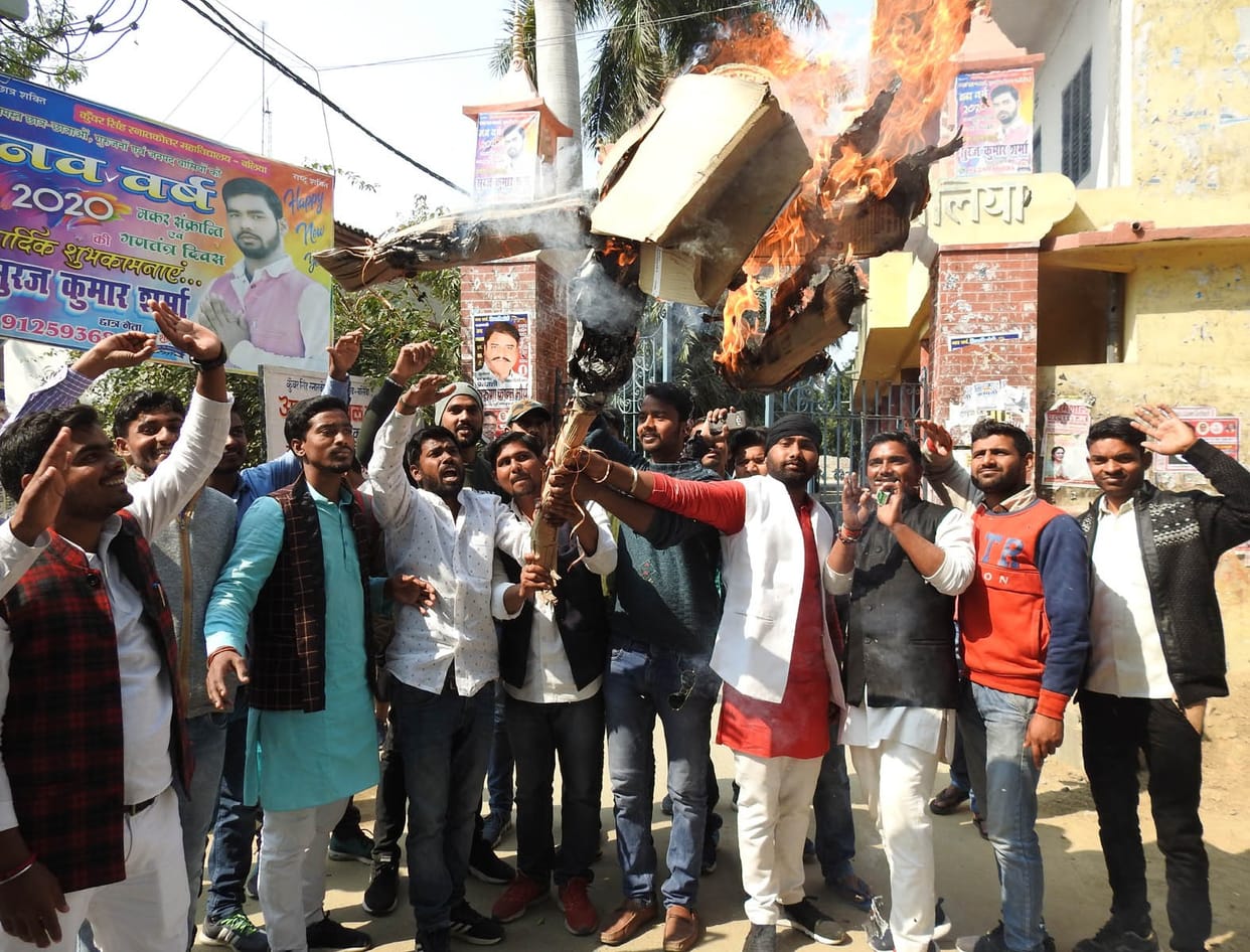Students protest against VC