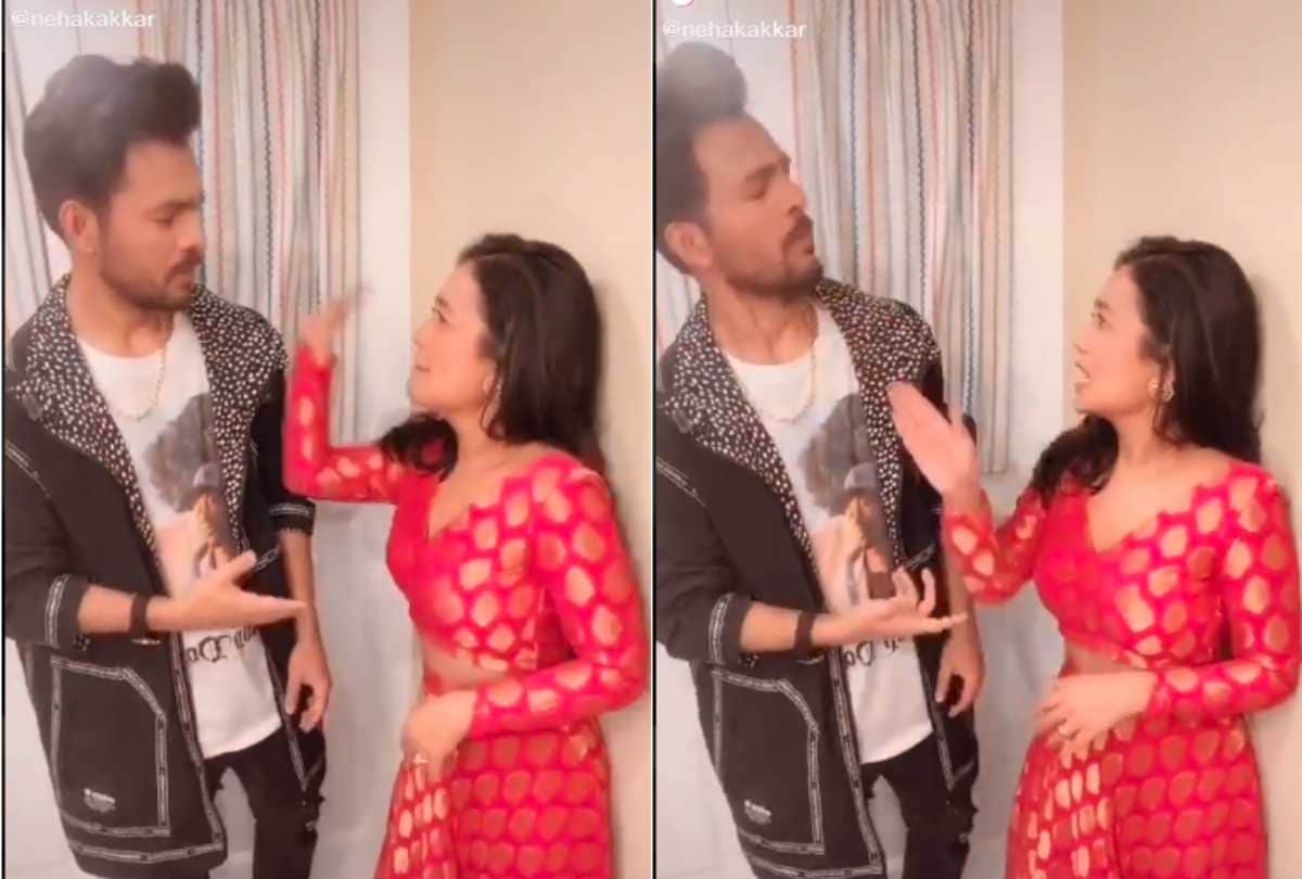 neha kakkar slaps riyaz aly during shoot tik tok video
