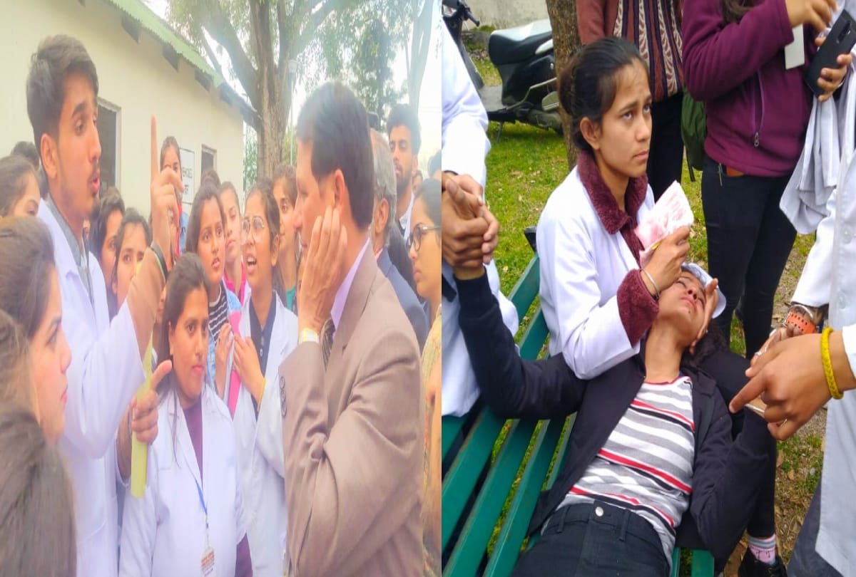 ruckus in Paprola, pharmacy students chant Murdabad slogans against CM and police