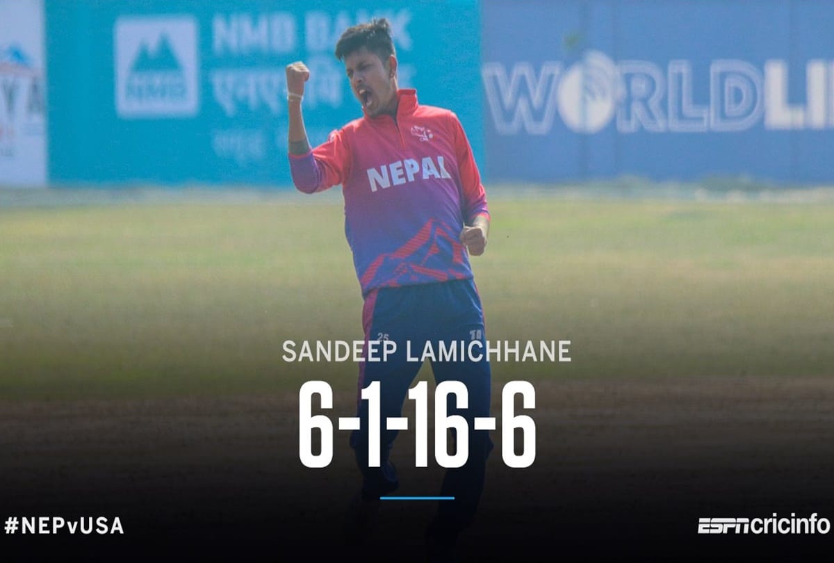 Nepal creates history, Bowled Out USA For 35, The Joint Lowest Total In ODI History