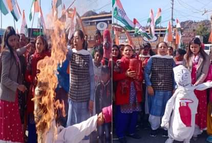 Congress Protest Against lpg gas cylinder Rate hike and inflation in uttarakhand