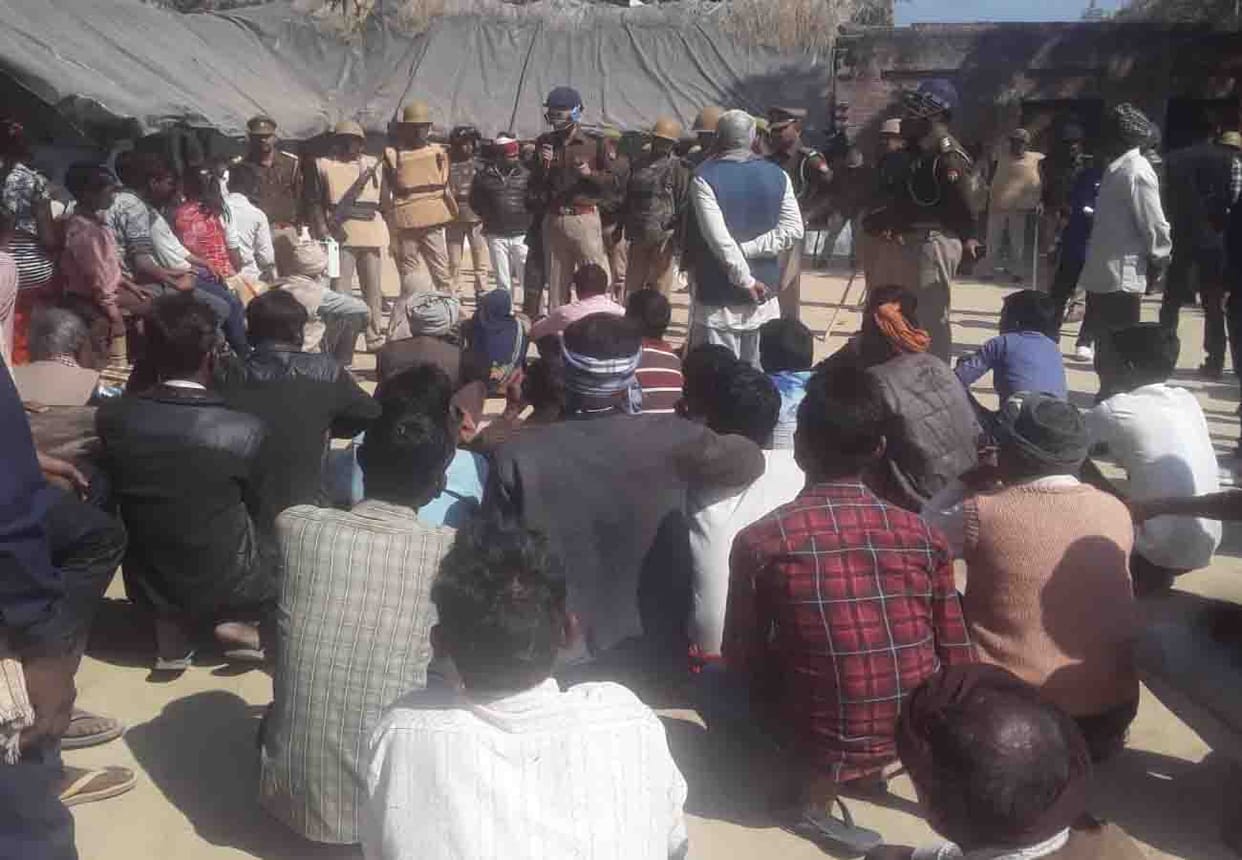 stone thrown between two parties during bheem yatra in kanpur dehat