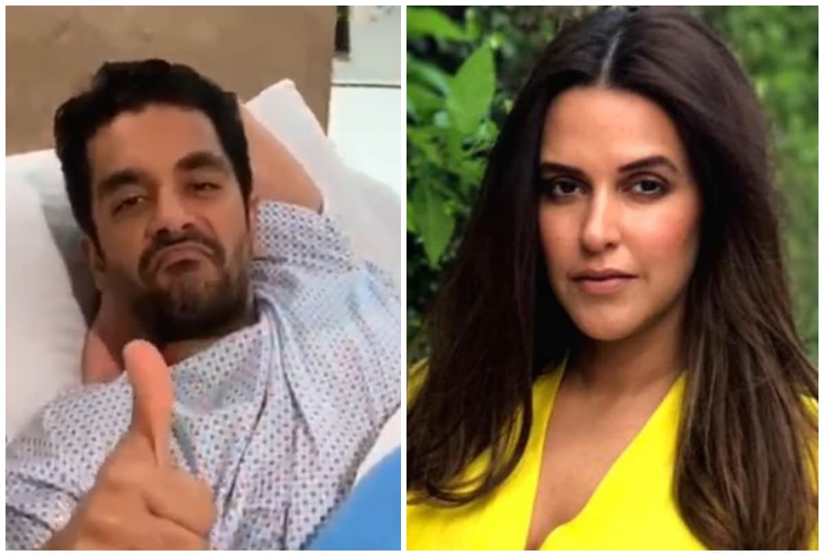 Angad Bedi Undergoes Knee Surgery wife Neha Dhupia no clue which one video viral