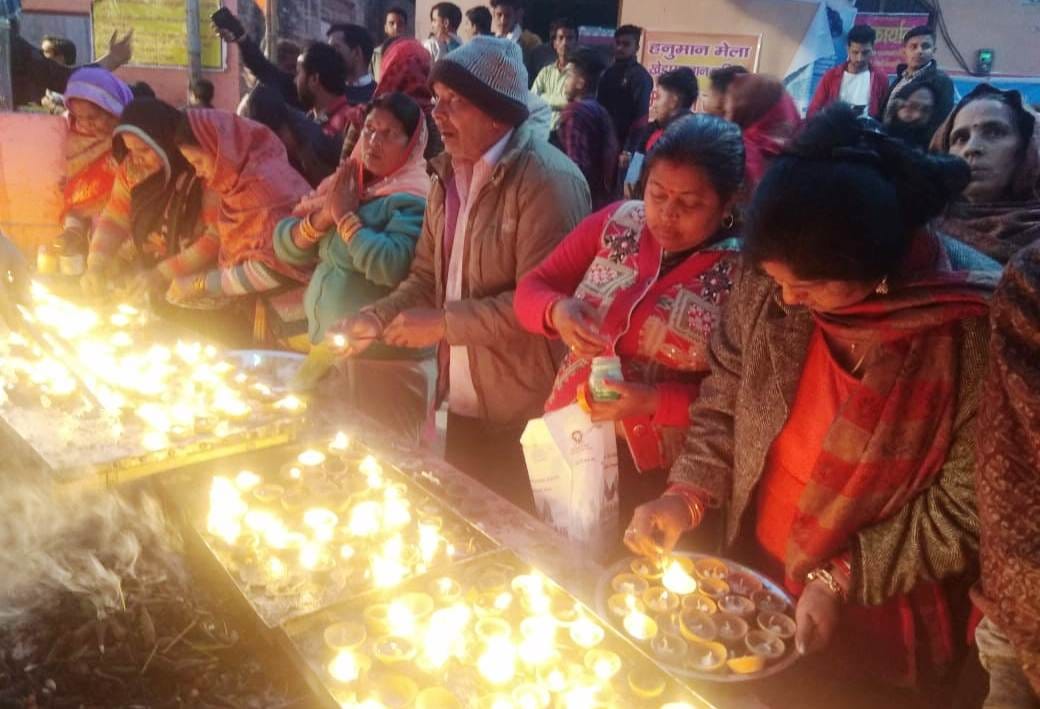 Lit a lamp of ghee and asked for vows