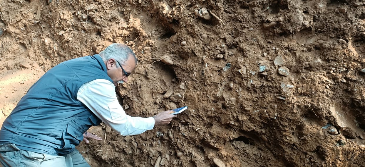 Remains of pottery found in Ramnagar
