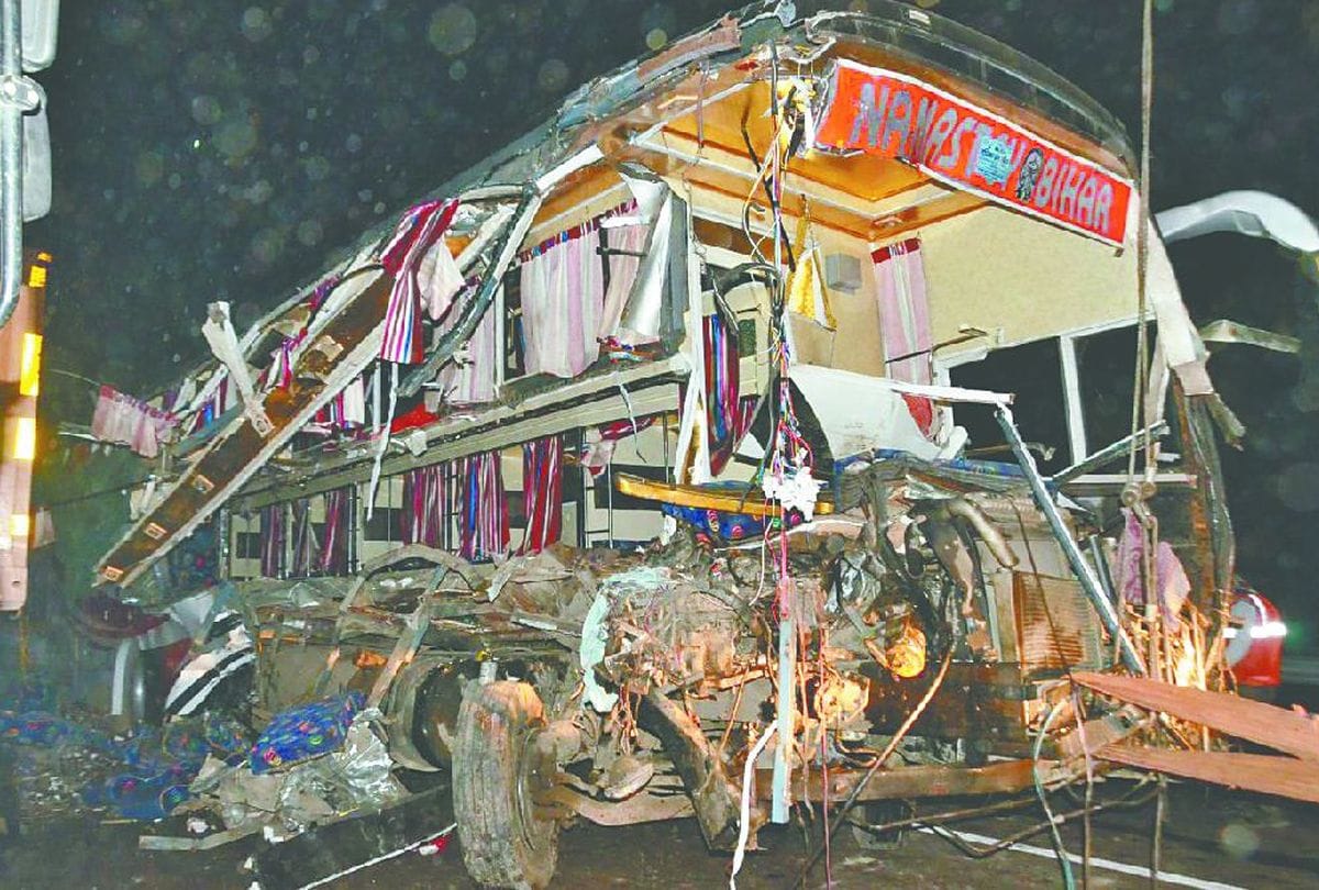 Firozabad Delhi to Bihar bus accident investigation 14 died police version 