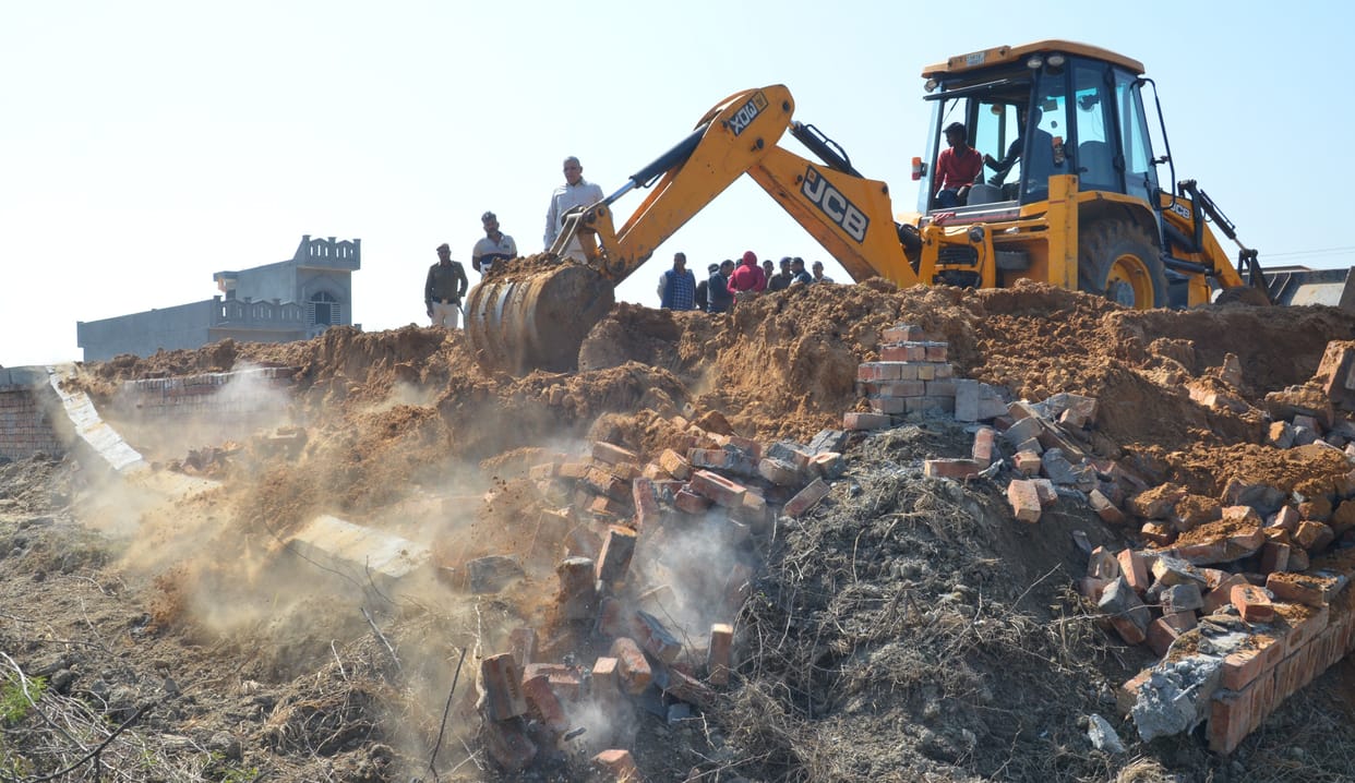 dtp, illigal colony, jcb
