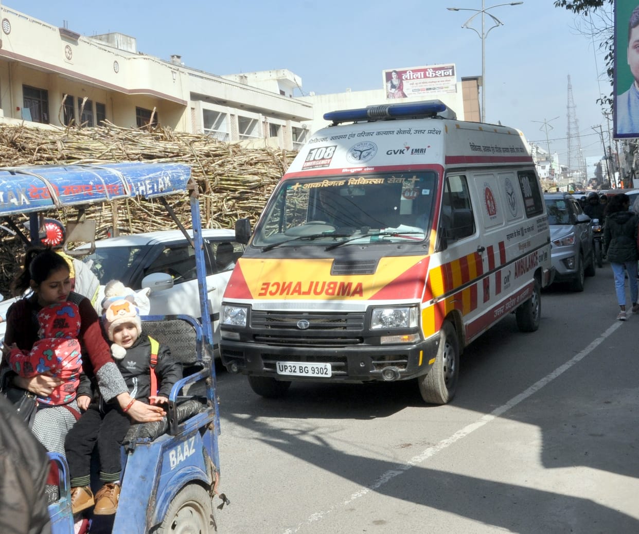 Ambulance stuck in jam, patient suffering