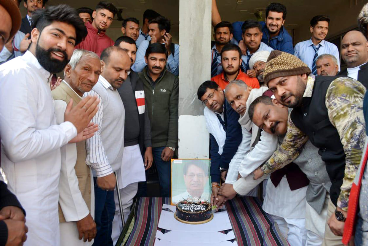RLD workers celebrated Ajit Singh's birthday